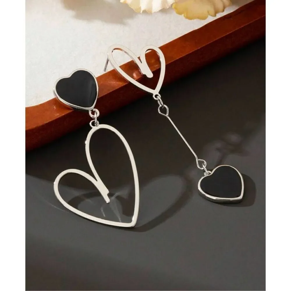 Asymmetrical Heart Earrings